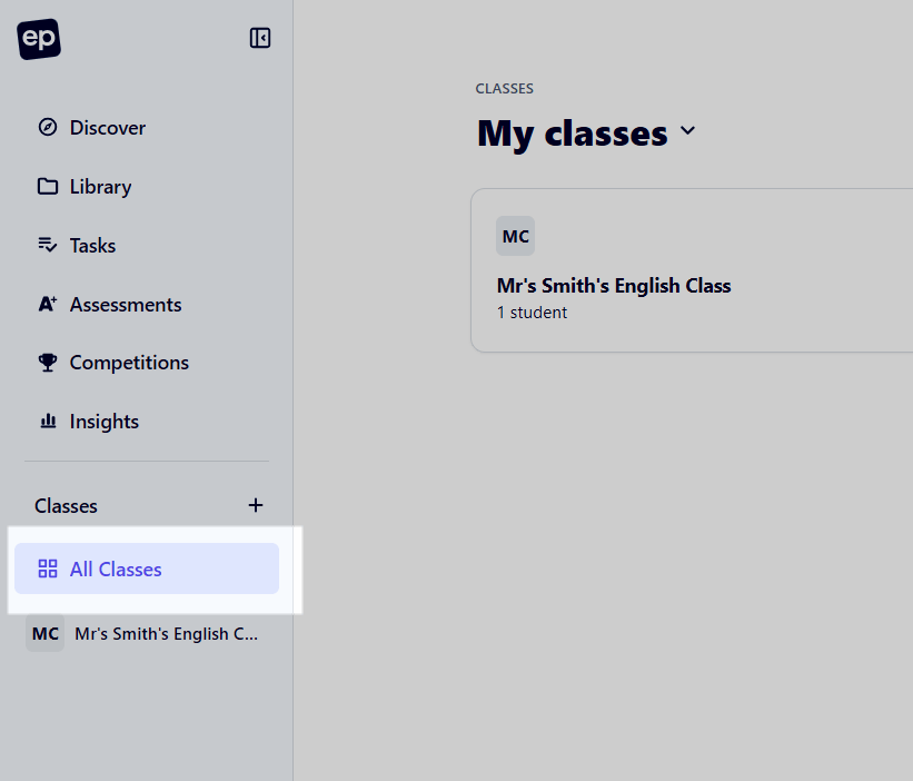 Th All Classes tab