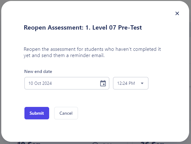 confirm new assessment details