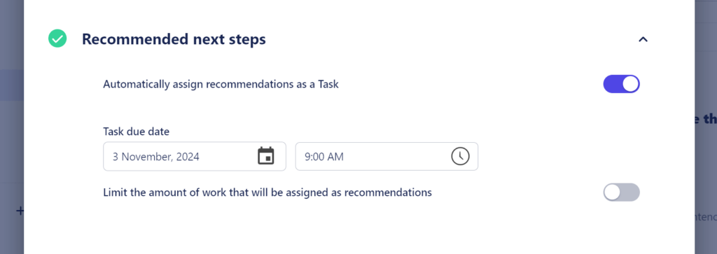 Recommended next steps