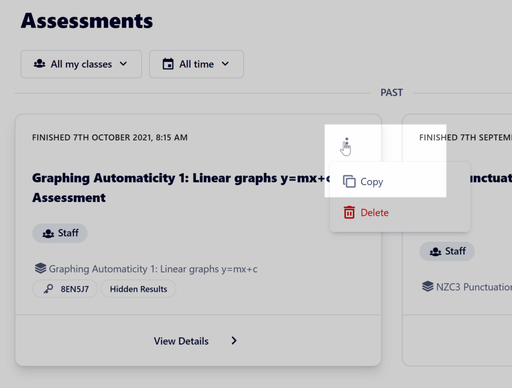 Copying an Assessment
