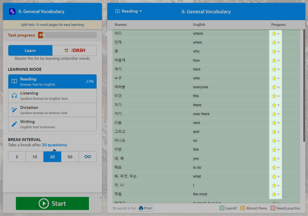 dots showing new stars are available to be earnt