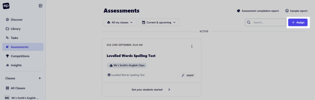 Assigning an Assessment