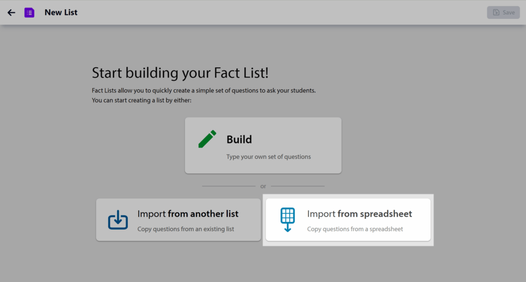 import from spreadsheet